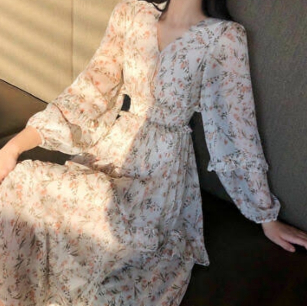 Kate & Lily Long Sleeve Floral Maxi Dress